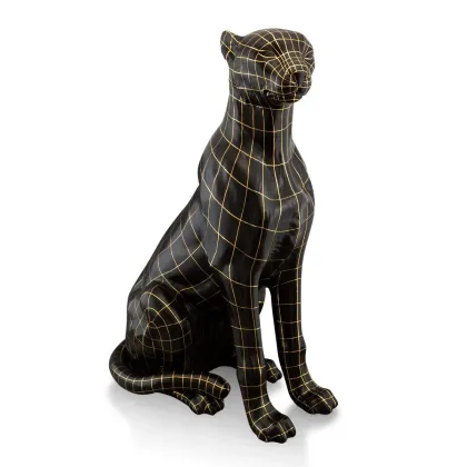 Zdjęcie Ceramiczna duża statuetka siedzącego lamparta - Ahura