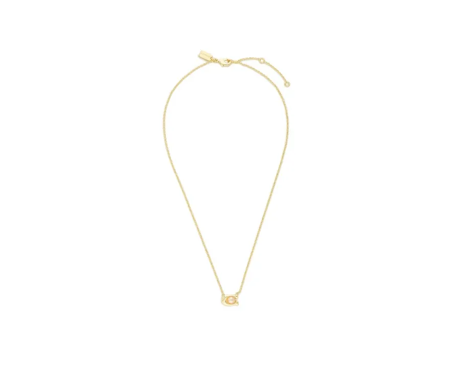 obrazek 1 Coach Naszyjnik Pearl Signature C Pendant Necklace 37341916GLD651 Złoty