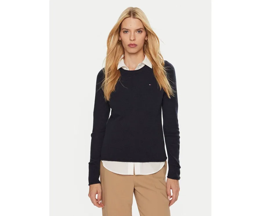 obrazek 1 Tommy Hilfiger Sweter WW0WW44161 Granatowy Regular Fit