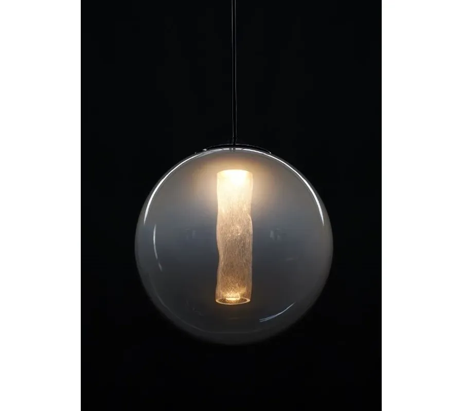 obrazek 3 Włoska duża lampa sufitowa ze szkła Murano z cylindrem „pulegoso” w środku - Il Paralume Marina