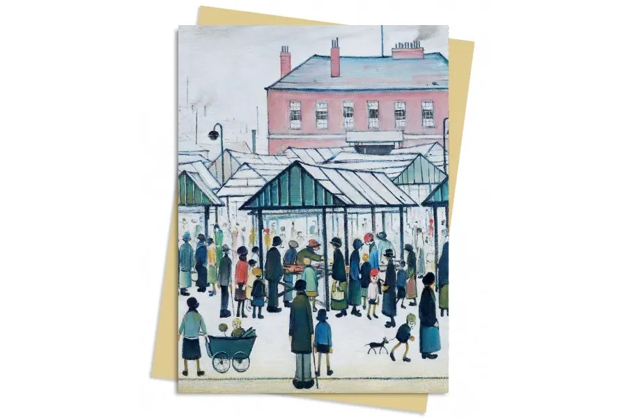obrazek 1 Pakiet kartek na życzenia (L.S. Lowry: Scena rynkowa) - Flame Tree Publishing