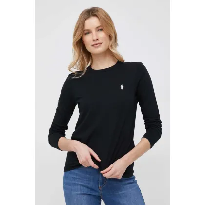 Zdjęcie Polo Ralph Lauren longsleeve bawełniany kolor czarny 211898699