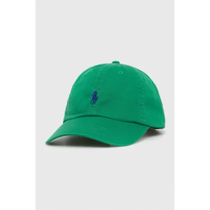 Zdjęcie Polo Ralph Lauren czapka z daszkiem bawełniana kolor zielony gładka 211912843