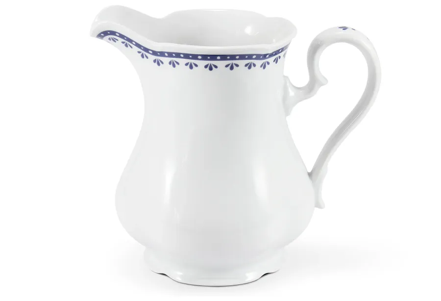 obrazek 1 Wyjątkowy dzbanek na mleko z porcelany zdobiony niebieskim ornamentem - Leander