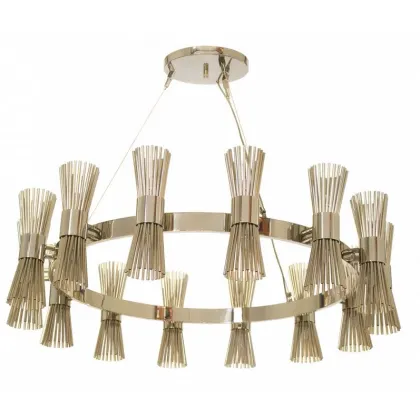 Zdjęcie Awangardowe oświetlenie w postaci stylowego żyrandola z mosiądzu