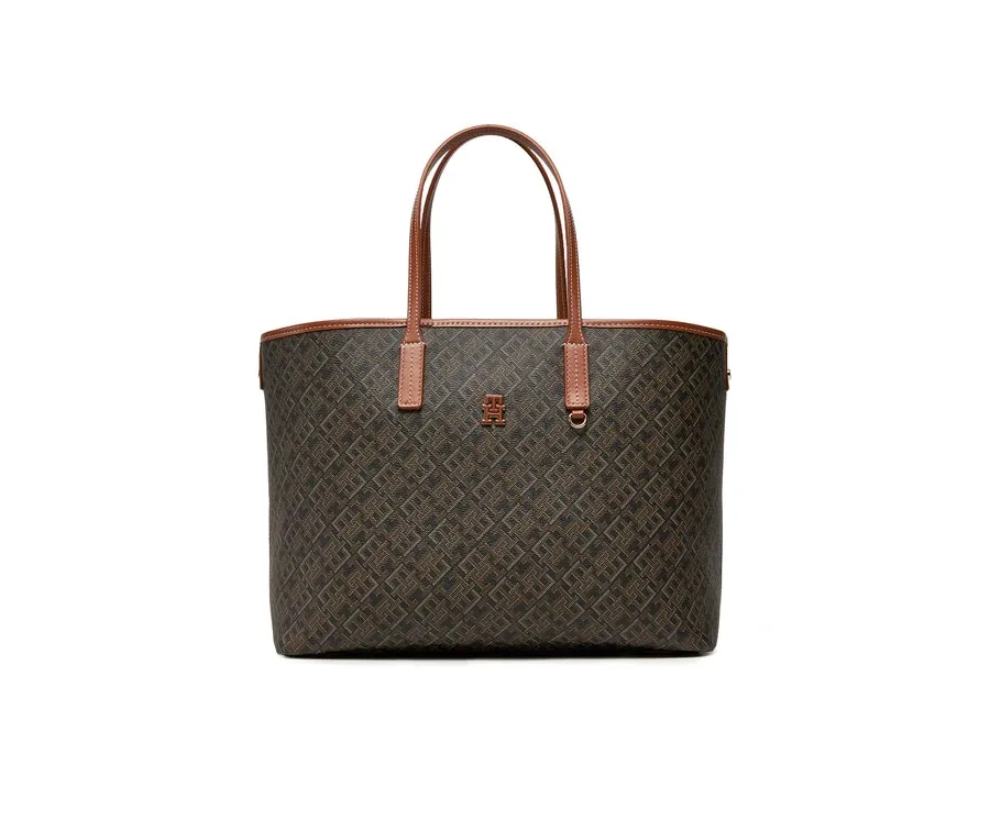 obrazek 1 Tommy Hilfiger Torebka Th Monoplay Leather Tote AW0AW17416 Czarny