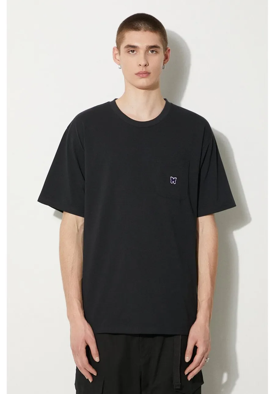 obrazek 1 Needles t-shirt S/S Crew Neck Tee męski kolor czarny gładki OT262