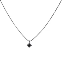 Picture Italian men's black diamond necklace with pendant