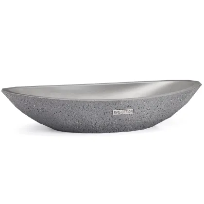 Zdjęcie Elegancka umywalka 60 cm DIAMOND SANDBLASTED – średnioszary, bez dekoru, lakier matowy