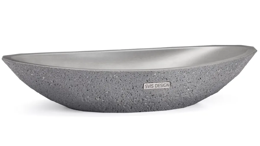 obrazek 1 Elegancka umywalka 60 cm DIAMOND SANDBLASTED – średnioszary, bez dekoru, lakier matowy