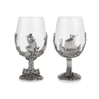 Picture A pair of wine glasses with a Viking motif - a gift for a special occasion
