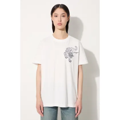 Zdjęcie Kenzo t-shirt bawełniany Gots Star Tiger Emb Loose damski kolor biały FE62TS1354SG.02