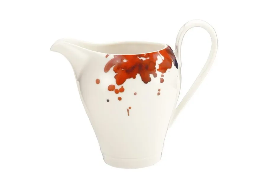 obrazek 1 Porcelanowy kremowy dzbanuszek do śmietanki zdobiony motywem kwiatu geranium z Niemiec – Tettau