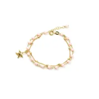 Picture Prestigious 18-carat gold-plated silver bracelet, pink coral rosary