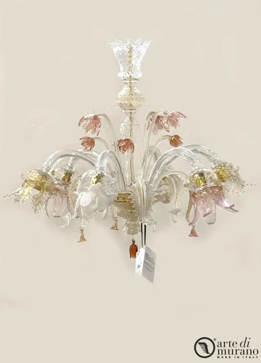 obrazek 1 Luksusowy wenecki żyrandol z 6 świateł ze szkła Murano