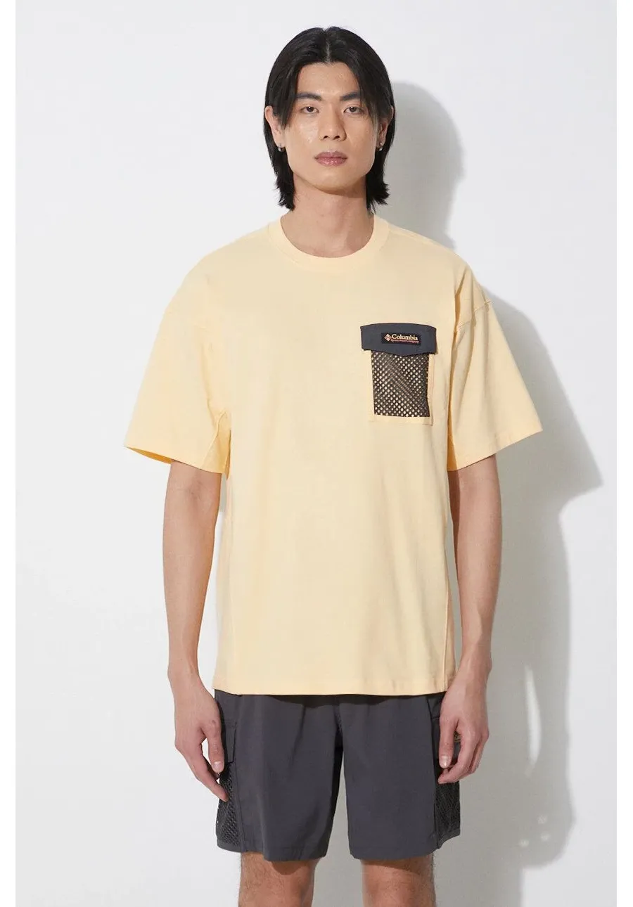 obrazek 1 Columbia t-shirt bawełniany Painted Peak męski kolor żółty z aplikacją 2074481
