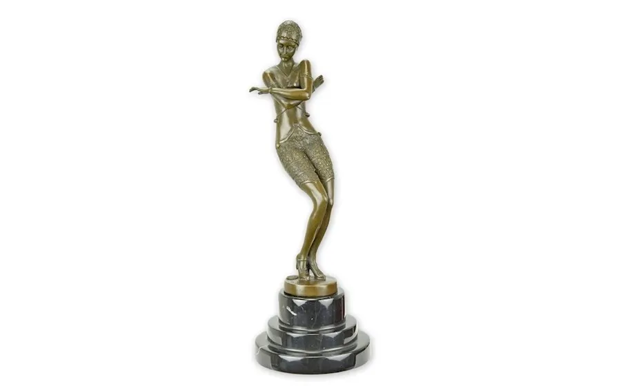 obrazek 1 Ekskluzywna rzeźba tancerki w stylu Art deco z brązu