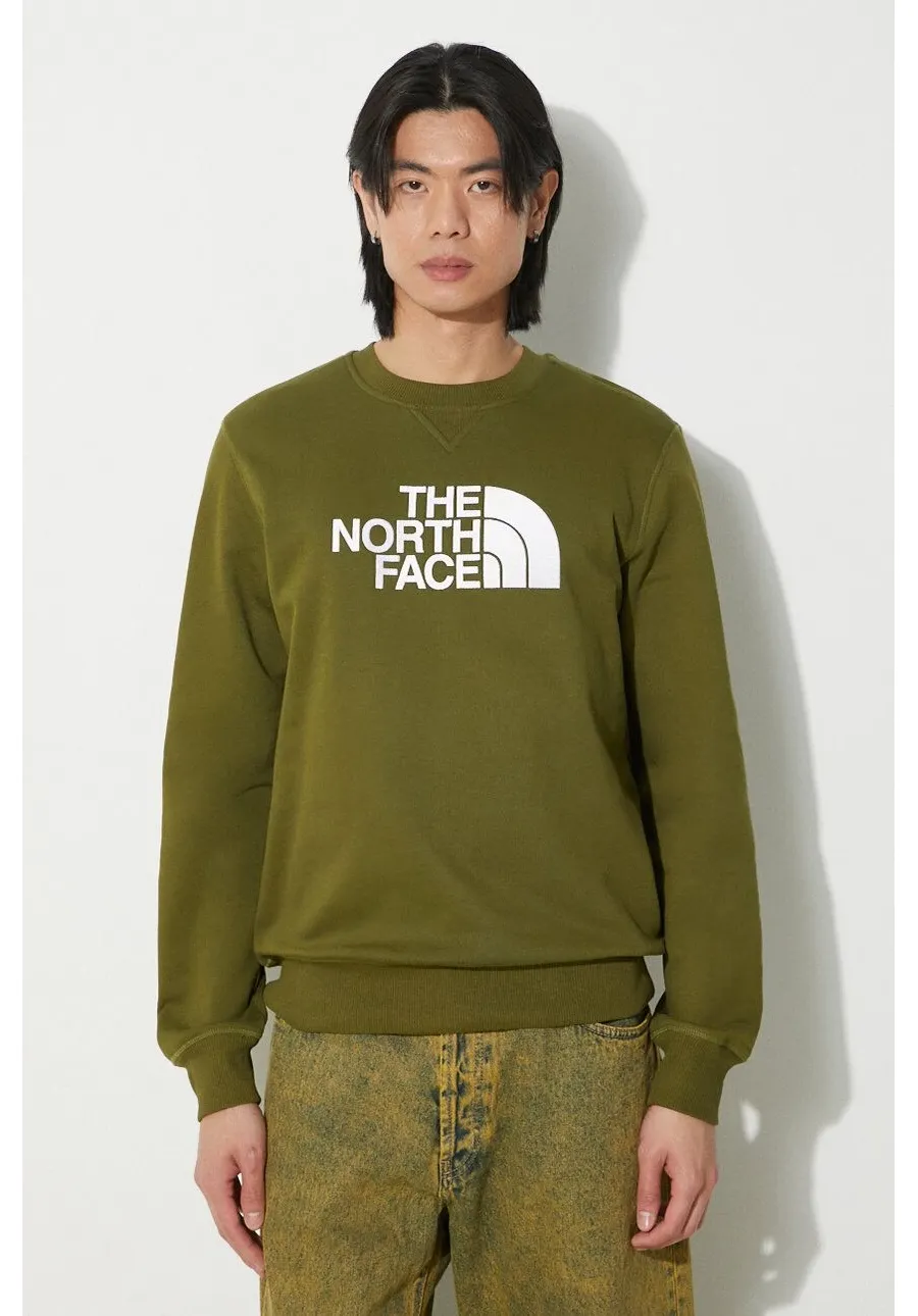 obrazek 1 The North Face bluza bawełniana M Drew Peak Crew męska kolor zielony z nadrukiem NF0A4SVRPIB1