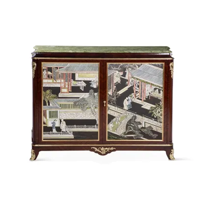 Picture Sideboard with hand-decorated panels