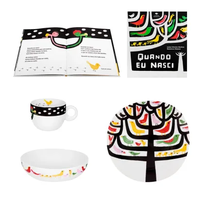 Zdjęcie Porcelanowy zestaw dziecięcy z kolekcji inspirowanej ilustracjami książki „Quando Eu Nasci” z wydawnictwa Planeta Tangerina – Vista Alegre