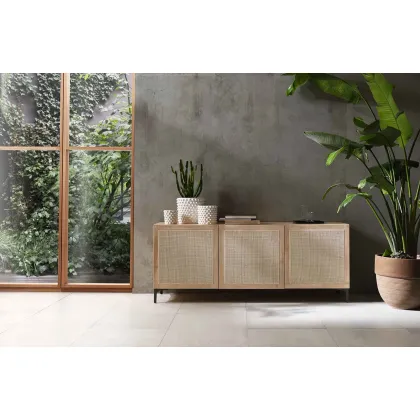 Picture Sideboard with three doors made of beech wood