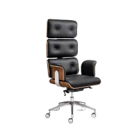 Picture A prestigious leather armchair for a unique office - chrome version