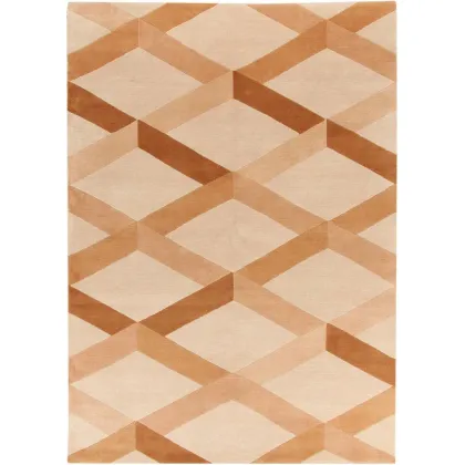 Zdjęcie Dywan z wełny tybetańskiej zdobiony wzorem przecinających się linii