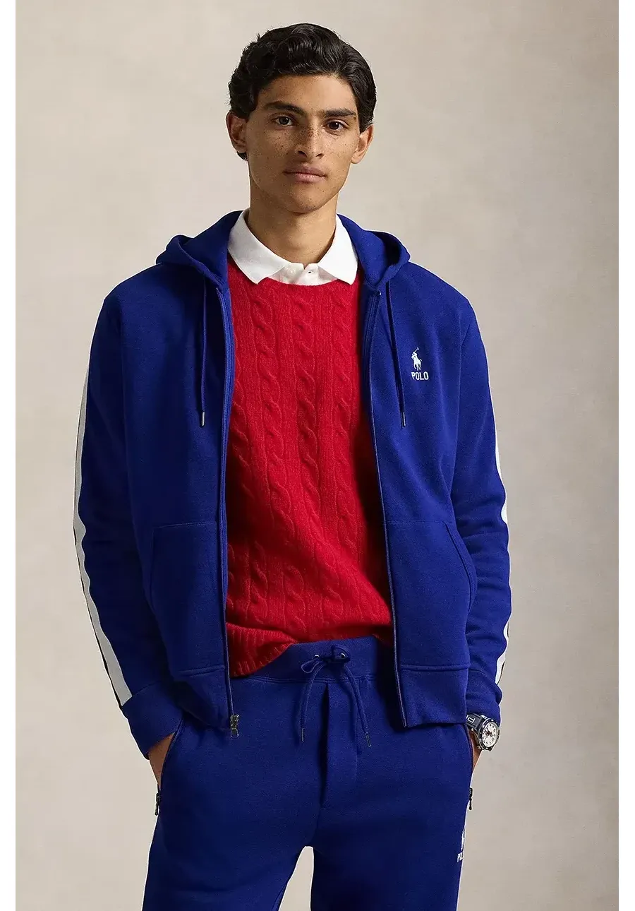 obrazek 1 Polo Ralph Lauren bluza męska kolor niebieski z kapturem gładka 710953165