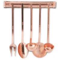 Zdjęcie Miedziany wieszak z 5 przyborami kuchennmi - Cu Artigiana