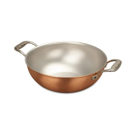 Zdjęcie Miedziana patelnia do risotto 24 cm z dwoma uchwytami po bokach