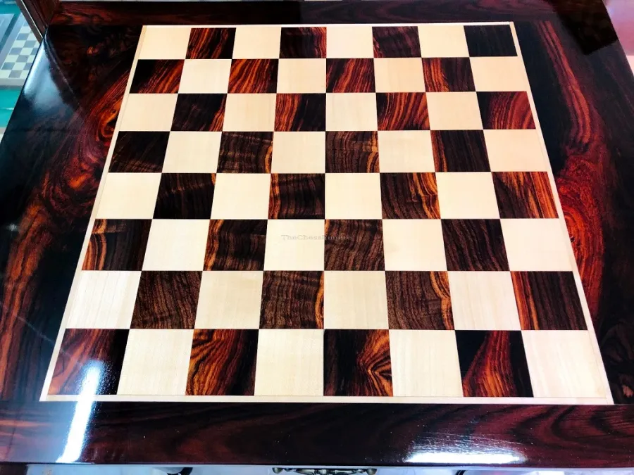 obrazek 1 Klasyczny stół szachowy z szufladą The Golden Grain Victoria - The Chess Empire