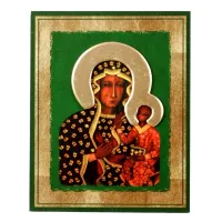 Zdjęcie Elegancka Ikona Złocona z nimbem Matka Boska Częstochowska 20x25 cm