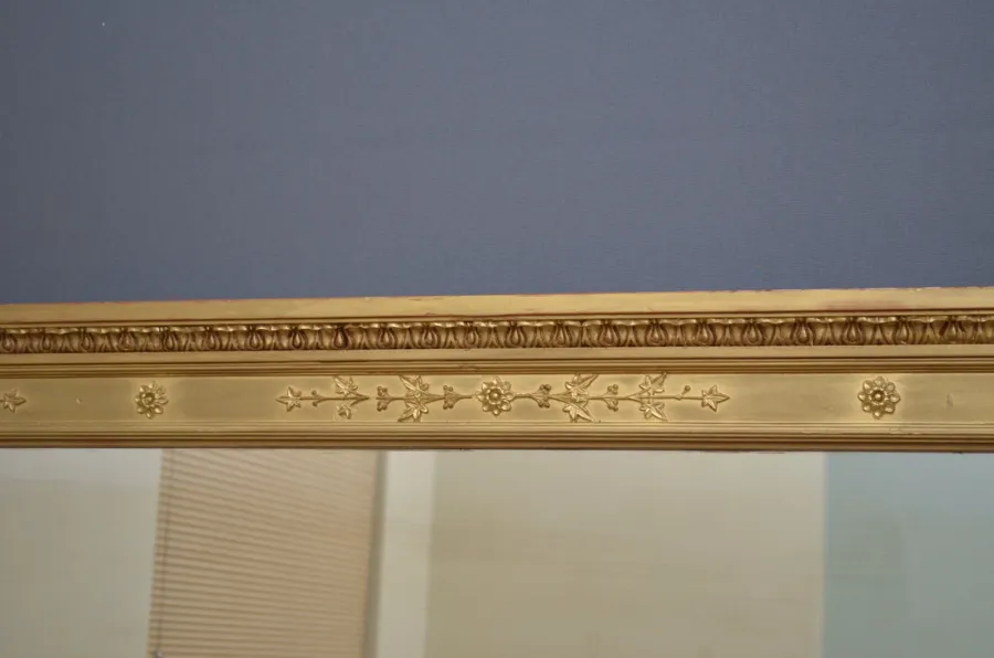 obrazek 3 Wiktoriańskie pozłacane lustro ścienne o eleganckim wyglądzie z 1880roku - antyk