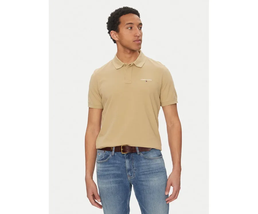 obrazek 1 Tommy Jeans Polo Linear DM0DM20914 Beżowy Regular Fit