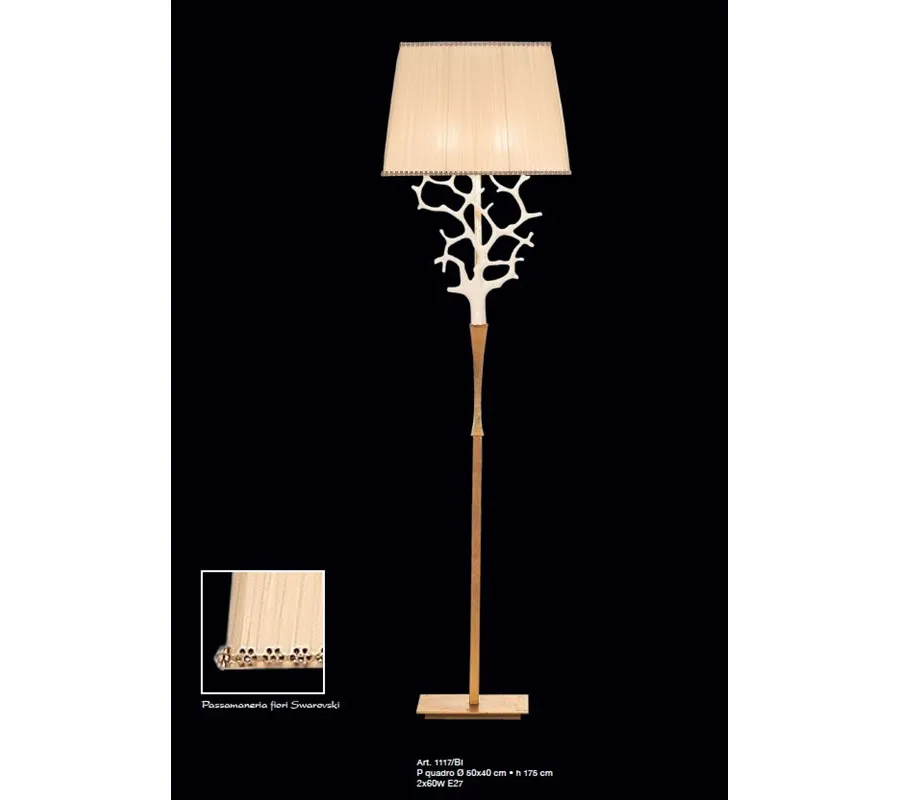 obrazek 1 Lampa podłogowa z białym koralowym i żółtym stożkowym kloszem - Il Paralume Marina
