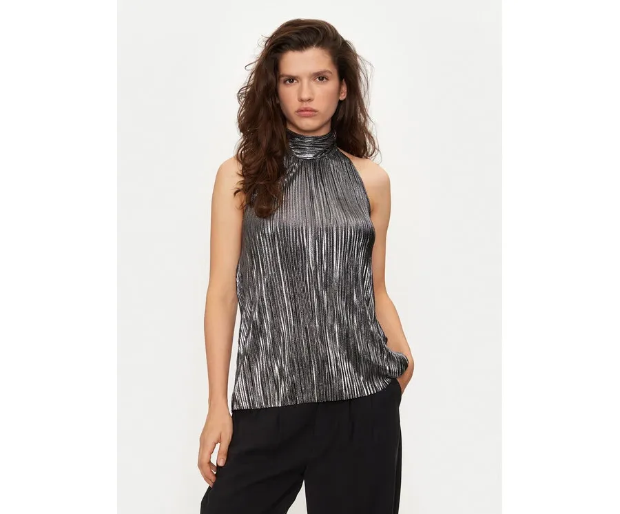 obrazek 1 Bruuns Bazaar Bluzka BBW3706 Srebrny Regular Fit