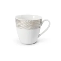 Zdjęcie Nowoczesny porcelanowy kubek ze srebrnym zdobieniem z kolekcji Angel wings – wariant 2 – Leander