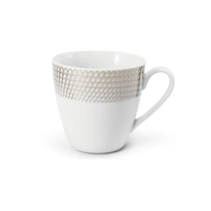 Zdjęcie Nowoczesny porcelanowy kubek ze srebrnym zdobieniem z kolekcji Angel wings – wariant 2 – Leander