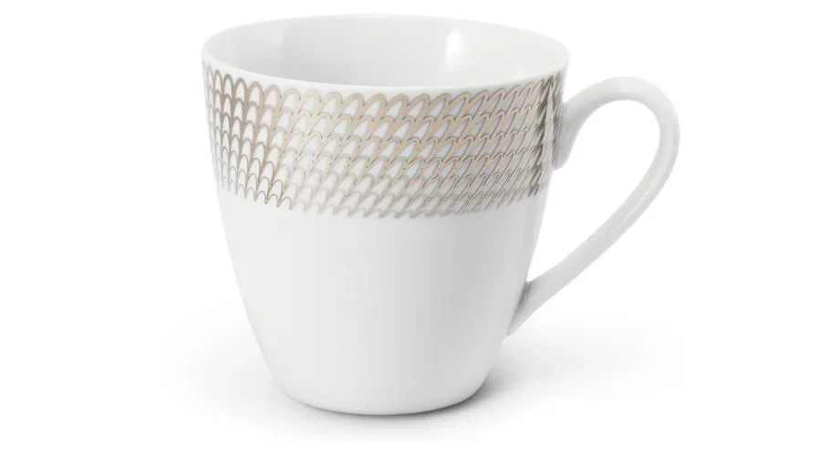 obrazek 1 Nowoczesny porcelanowy kubek ze srebrnym zdobieniem z kolekcji Angel wings – wariant 2 – Leander
