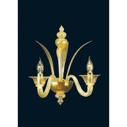 Zdjęcie Włoski kinkiet z 24karatowego złota do eleganckiego wnętrza ze szkła Murano