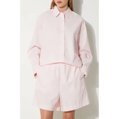 Zdjęcie Samsoe Samsoe szorty SALOVA damskie kolor różowy wzorzyste high waist F24200111