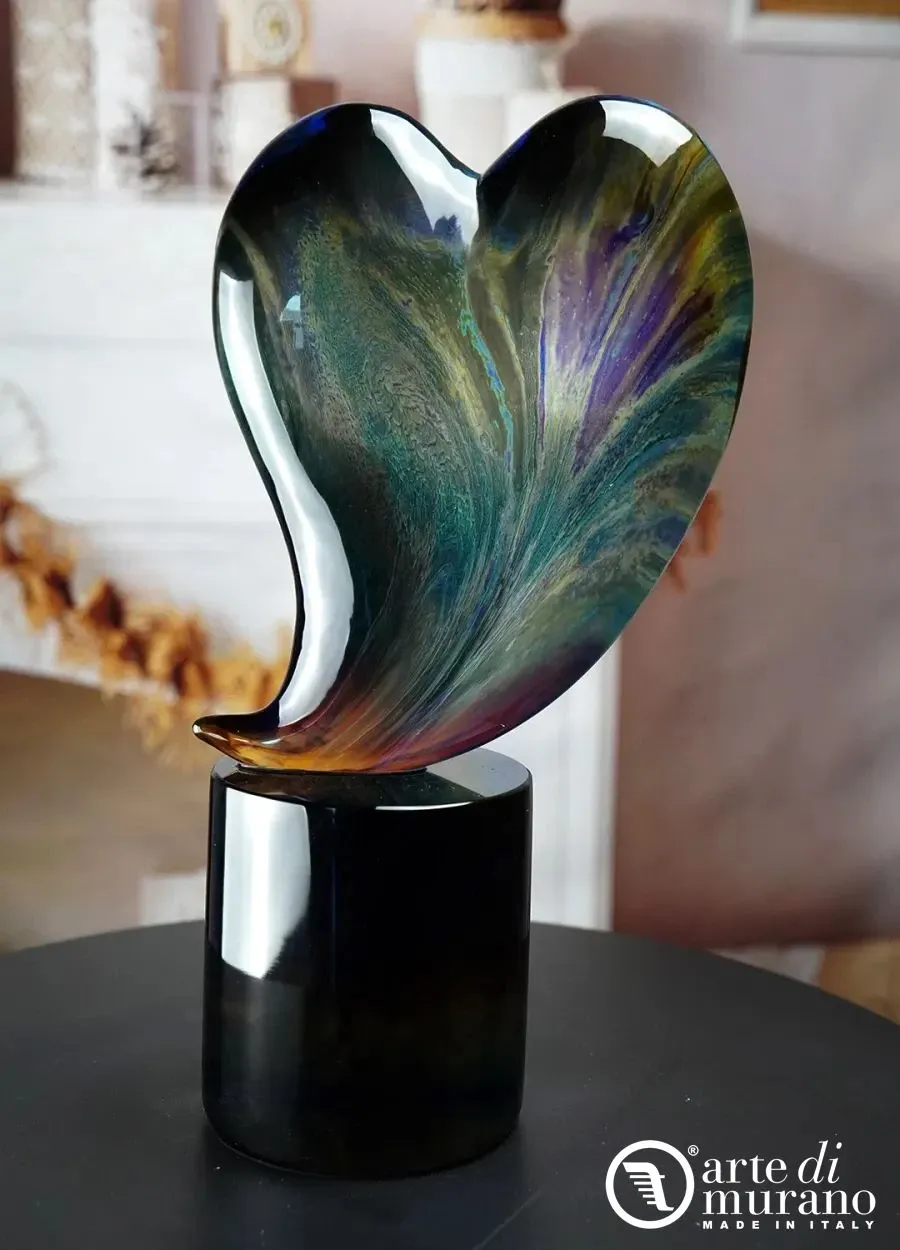 obrazek 1 Abstrakcyjne serce w chalcedonie ze szkła Murano