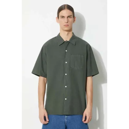 Zdjęcie Norse Projects koszula Carsten Cotton Tencel męska kolor zielony regular z kołnierzykiem klasycznym N40.0579.8022
