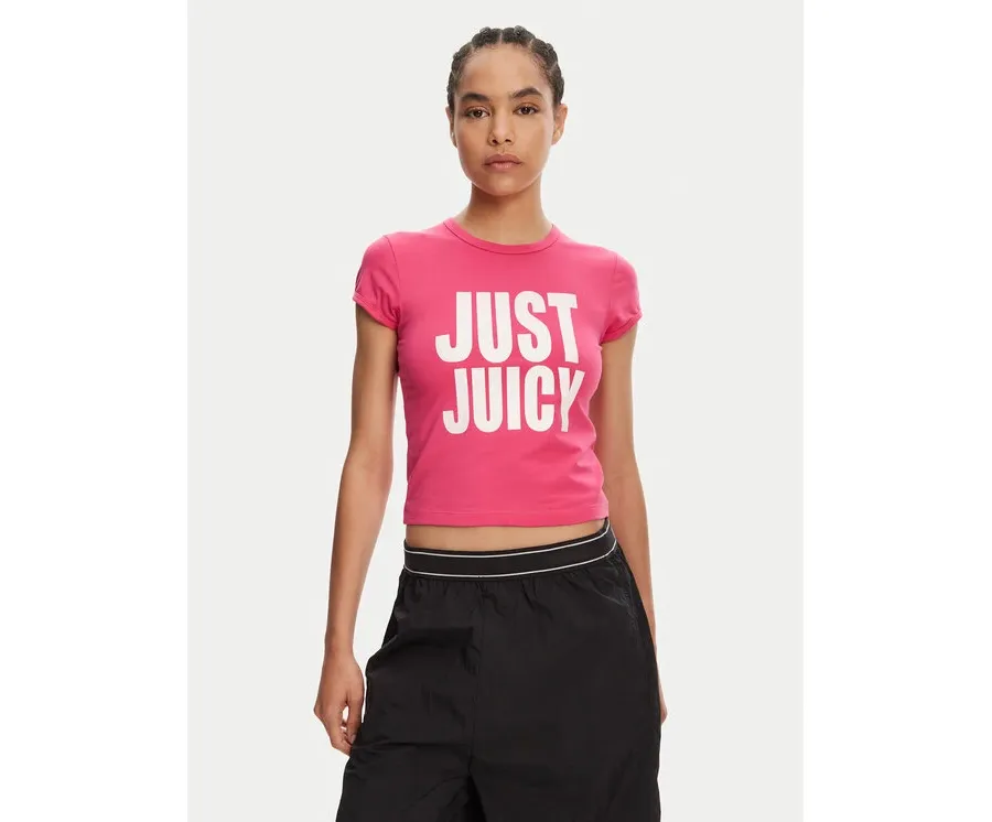 obrazek 1 Juicy Couture T-Shirt Just Juicy JCGCT125040 Różowy Slim Fit