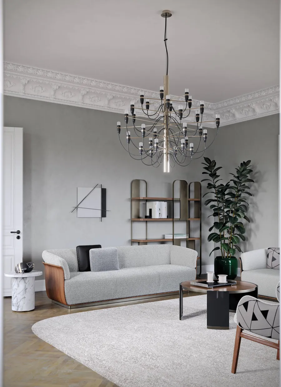 obrazek 12 Prestiżowa włoska biblioteczka do salonu lub gabinetu - styl modernistyczny