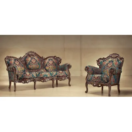 Zdjęcie Stylowa sofa i fotel do luksusowego salonu w stylu francuskim – Morello Gianpaolo