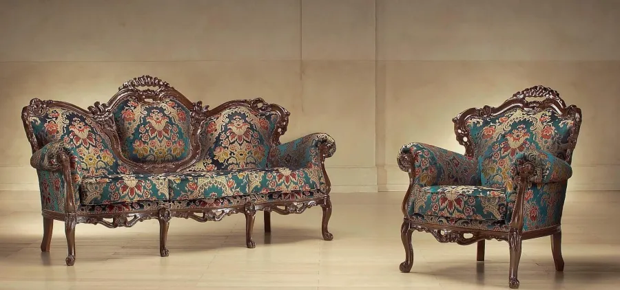 obrazek 1 Stylowa sofa i fotel do luksusowego salonu w stylu francuskim – Morello Gianpaolo