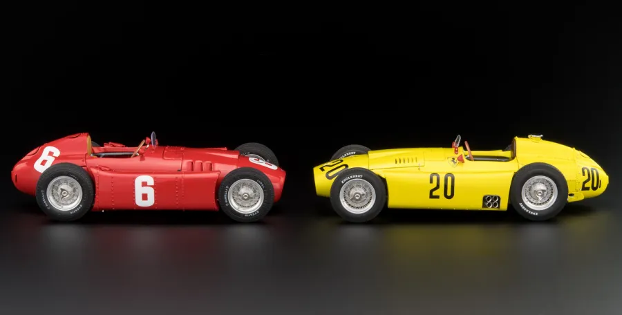 obrazek 6 Piękny komplet dwóch replik zółtego Ferrari D50 i czerwonej Lanci D50