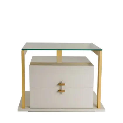 Zdjęcie Stolik nocny Quimera ze szklanym blatem