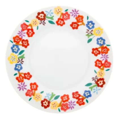 Zdjęcie Talerz deserowy z porcelany Vila Verde z motywem kwiatowym nawiązującym do walentynkowych chusteczek - Vista Alegre